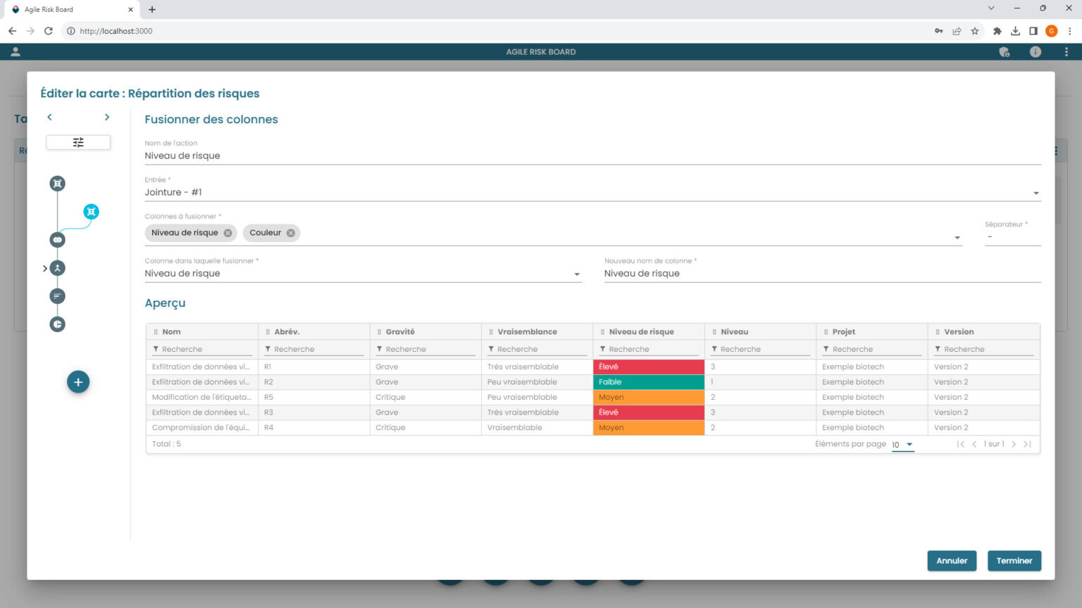 Agile Risk Board - Construction d'un tableau